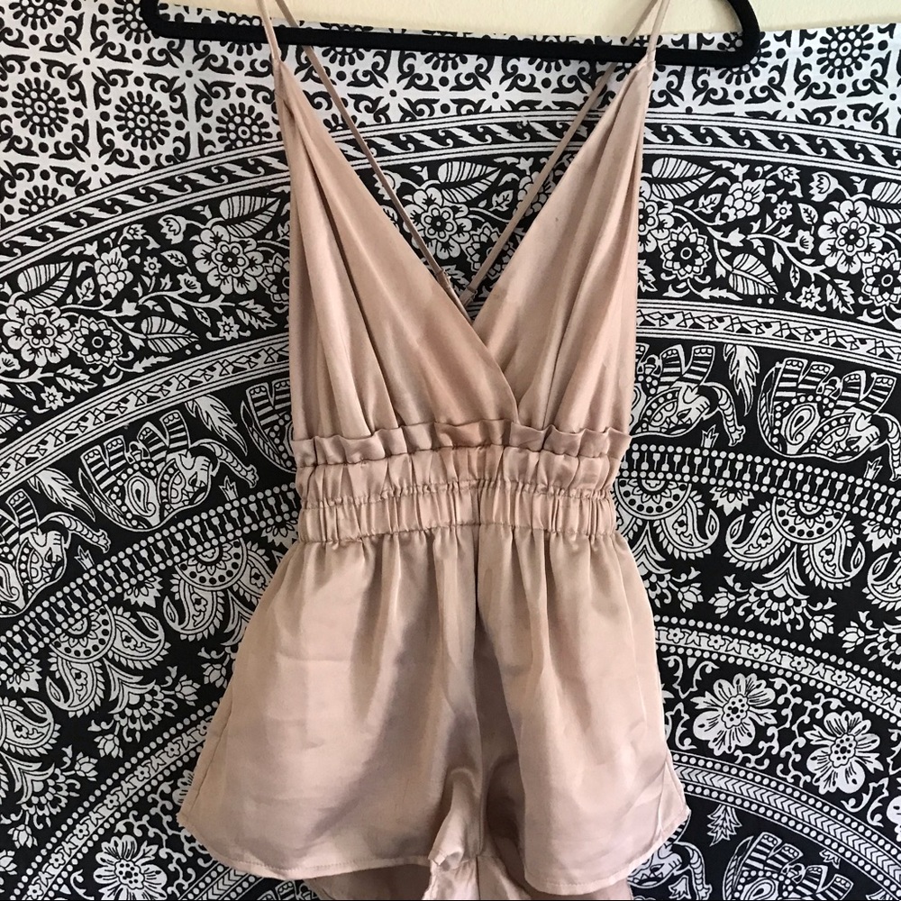 Satin blush romper